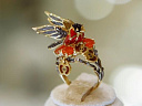 На фото Золотые кольца в Казахстане №1246: Красное золото Au585 Родирование Бриллиант Эмаль  Бриллианты Костромы.