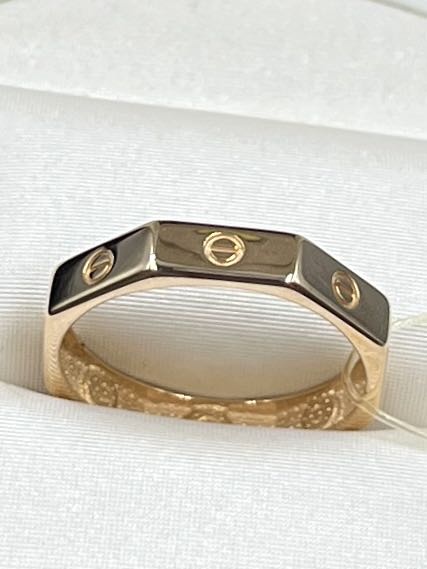 На фото Золотые кольца в Казахстане №кольцо из красного золота без вставки 17 вес 2.06 г:     .