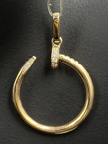 На фото Золотые подвески в Казахстане №подвеска из красного золота с бриллиантом вес 4.27 г:     .