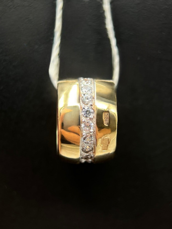 На фото Золотые подвески в Казахстане №подвеска из красного золота с фианитом вес 2.18 г:     .