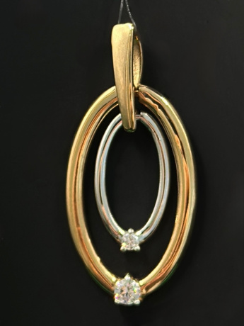 На фото Золотые подвески в Казахстане №подвеска из белого золота с фианитом вес 1.88 г:     .