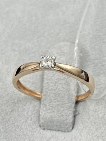 На фото Золотые кольца в Казахстане №кольцо из белого золота с бриллиантом 16 вес 0.93 г:     .