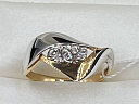 На фото Золотые кольца в Казахстане №кольцо из белого золота с фианитом 17.5 вес 2.27 г:     .