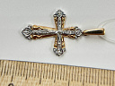 На фото Золотые кресты в Казахстане №крестик из белого золота с бриллиантом вес 2.77 г:     .