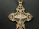 На фото Золотые кресты в Казахстане №крестик из красного золота без вставки вес 1.31 г:     .