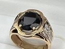 На фото Золотые печатки в Казахстане №печатка из красного золота с фианитом и ониксом 20.5 вес 9.12 г:     .