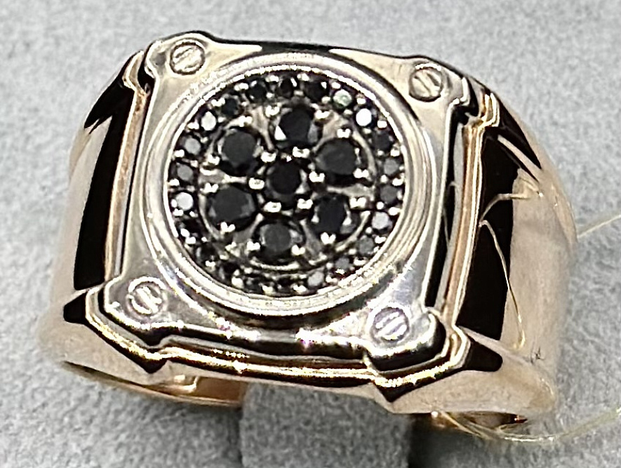 На фото Золотые печатки в Казахстане №печатка из белого золота с фианитом 20 вес 7.59 г:     .