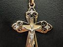 На фото Золотые кресты в Казахстане №крестик из белого золота с фианитом вес 1.16 г:     .