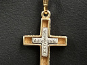 На фото Золотые кресты в Казахстане №крестик из белого золота без вставки вес 2.76 г:     .