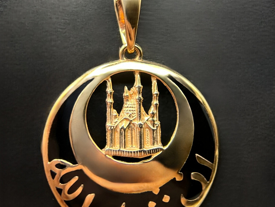 На фото Золотые подвески в Казахстане №подвеска из красного золота без вставки вес 2.55 г:     .