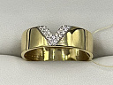 На фото Золотые кольца в Казахстане №кольцо из желтого золота с цирконием 18.5 вес 3 г:     .