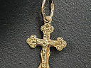 На фото Золотые кресты в Казахстане №крестик из красного золота без вставки вес 0.62 г:     .