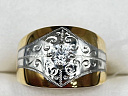 На фото Золотые кольца в Казахстане №кольцо из белого золота с фианитом 17 вес 1.89 г:     .
