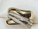 На фото Золотые кольца в Казахстане №кольцо из красного золота с фианитом 17 вес 3.11 г:     .