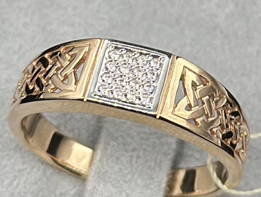 На фото Золотые печатки в Казахстане №печатка из белого золота с фианитом 20 вес 4.53 г:     .