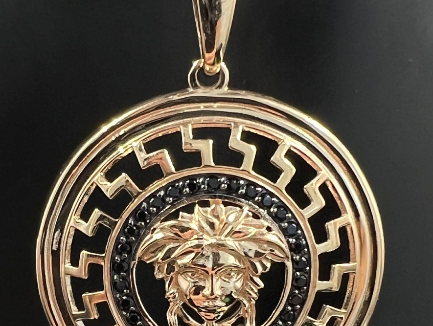 На фото Золотые подвески в Казахстане №подвеска из красного золота с фианитом вес 6.91 г:     .