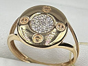 На фото Золотые кольца в Казахстане №кольцо из красного золота с цирконием 16 вес 1.67 г:     .