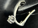 На фото Золотые серьги с янтарем в Казахстане №серьги из белого золота с бриллиантом вес 2.24 г:     .