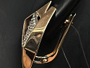 На фото Золотые серьги с янтарем в Казахстане №серьги из красного золота с фианитом вес 4.89 г:     .