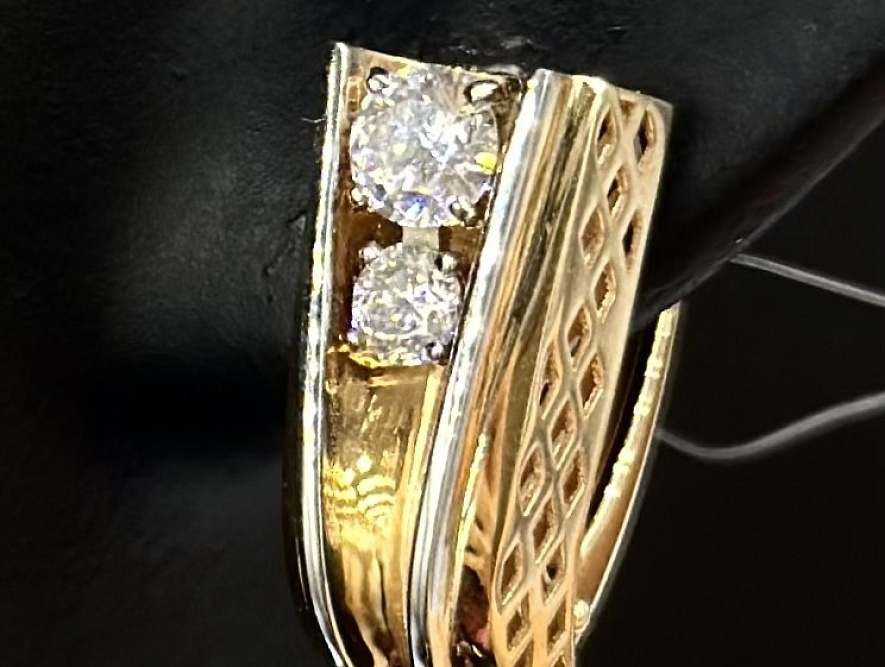 На фото Золотые серьги  №серьги из белого золота с фианитом вес 5.11 г:     .