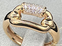 На фото Золотые кольца в Казахстане №кольцо из красного золота с фианитом 16.5 вес 1.74 г:     .