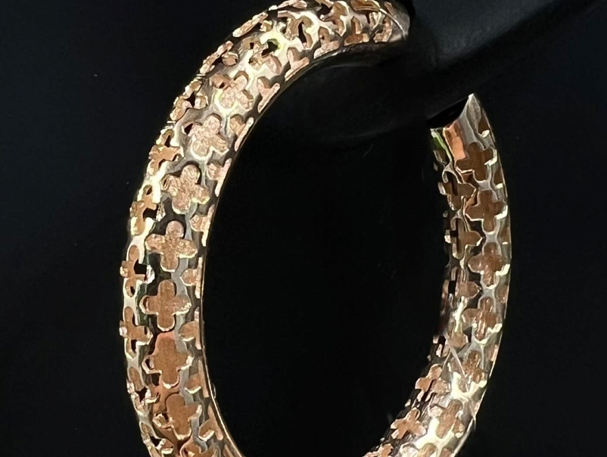 На фото Золотые серьги  №серьги из красного золота без вставки вес 5.4 г:     .