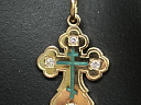 На фото Золотые кресты в Казахстане №крестик из красного золота с бриллиантом вес 2.23 г:     .