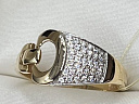 На фото Золотые кольца в Казахстане №кольцо из красного золота с цирконием 18 вес 1.85 г:     .