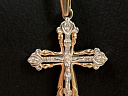 На фото Золотые кресты в Казахстане №крестик из белого золота с бриллиантом вес 2.77 г:     .