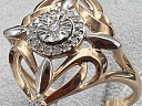 На фото Золотые кольца в Казахстане №кольцо из белого золота с бриллиантом 19 вес 2.87 г:     .