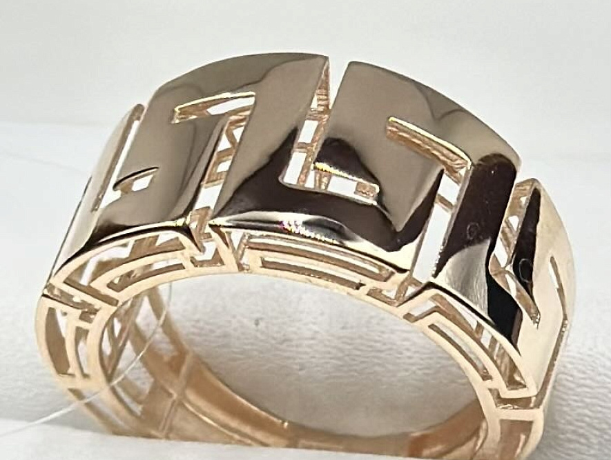 На фото Золотые кольца в Казахстане №кольцо из красного золота без вставки 18.5 вес 3.3 г:     .