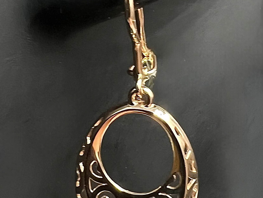 На фото Золотые серьги  №серьги из красного золота без вставки вес 2.81 г:     .