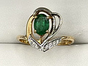 На фото Золотые кольца в Казахстане №кольцо из белого золота с бриллиантом и изумрудом 17.5 вес 2.88 г:     .