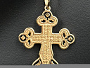 На фото Золотые кресты в Казахстане №крестик из красного золота без вставки вес 4.39 г:     .