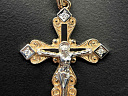 На фото Золотые кресты в Казахстане №крестик из белого золота с фианитом вес 4 г:     .