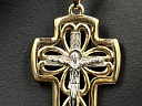 На фото Золотые кресты в Казахстане №крестик из белого золота без вставки вес 2.43 г:     .