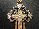 На фото Золотые кресты в Казахстане №крестик из белого золота с фианитом вес 2.67 г:     .