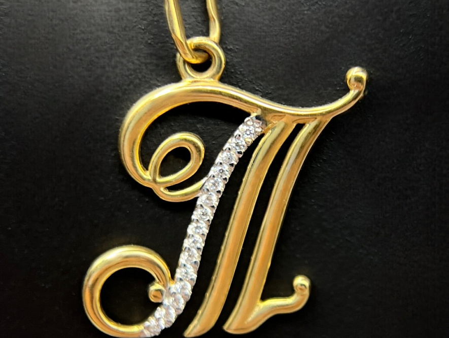 На фото Золотые подвески в Казахстане №подвеска из красного золота с фианитом вес 1.25 г:     .