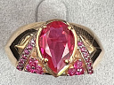 На фото Золотые кольца в Казахстане №кольцо из красного золота с рубином 18 вес 6.34 г:     .