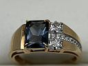 На фото Золотые кольца в Казахстане №кольцо из красного золота с фианитом и ситаллом 17.5 вес 2.78 г:     .