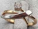 На фото Золотые кольца в Казахстане №кольцо из белого золота с бриллиантом 16 вес 2.31 г:     .