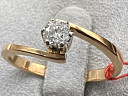 На фото Золотые кольца в Казахстане №кольцо из красного золота с бриллиантом 18 вес 2.31 г:     .