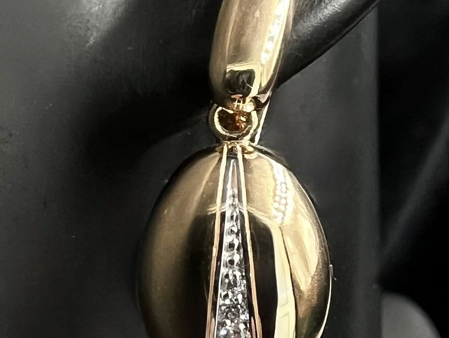 На фото Золотые серьги  №серьги из красного золота с фианитом вес 4.02 г:     .