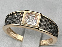 На фото Золотые печатки в Казахстане №печатка из красного золота с фианитом 20 вес 4.81 г:     .