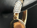 На фото Золотые серьги с янтарем в Казахстане №серьги из красного золота с фианитом вес 3.8 г:     .