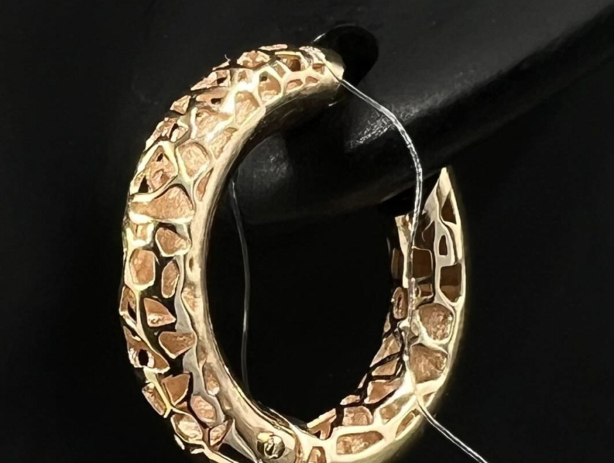 На фото Золотые серьги  №серьги из красного золота без вставки вес 2.95 г:     .