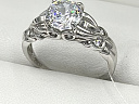 На фото Золотые кольца в Казахстане №кольцо из белого золота с фианитом 16.5 вес 2.74 г:     .