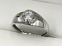На фото Золотые кольца в Казахстане №кольцо из белого золота с фианит swarovskiом 17 вес 1.93 г:     .