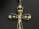 На фото Золотые кресты в Казахстане №крестик из красного золота с бриллиантом вес 1.22 г:     .