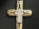 На фото Золотые кресты в Казахстане №крестик из красного золота с фианитом вес 2.69 г:     .